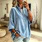 Women's 3/4 Sleeve Half-Zip Velvet Top