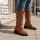 Women's Vintage Combat Boots with Laces and Buckle