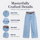 Women's Stretchy Wide-Leg Jeans with Raw Trim