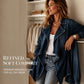 Women's Open Front Denim Trench Jacket