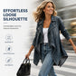 Women's Open Front Denim Trench Jacket