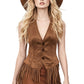 Women’s Vintage V-Neck Fringe Vest