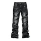 Men's Urban Street Style Paint Splatter Distressed Denim Jeans