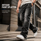 Men's Urban Street Style Paint Splatter Distressed Denim Jeans