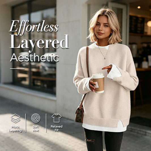 👚✨Women’s Mock Two Piece Knit Sweater✨𝘉𝘶𝘺 𝘢𝘯𝘺 2 𝘢𝘯𝘥 𝘨𝘦𝘵 𝘢𝘯 𝘦𝘹𝘵𝘳𝘢 8% 𝘥𝘪𝘴𝘤𝘰𝘶𝘯𝘵