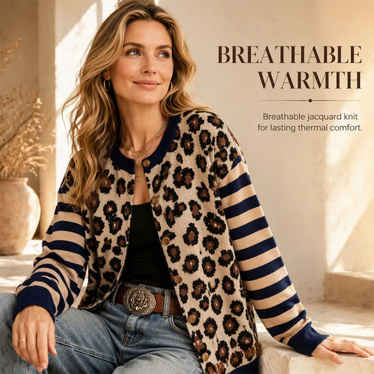 🐆 Statement Print, Cozy Layers | Women's Leopard Print Cardigan ✨𝘉𝘶𝘺 𝘢𝘯𝘺 2 𝘢𝘯𝘥 𝘨𝘦𝘵 𝘢𝘯 𝘦𝘹𝘵𝘳𝘢 8% 𝘥𝘪𝘴𝘤𝘰𝘶𝘯𝘵