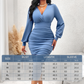 💃 Flattering Ruching, Elegant Curves | Women's V-Neck Lantern Sleeve Midi Dress✨𝘉𝘶𝘺 𝘢𝘯𝘺 2 𝘢𝘯𝘥 𝘨𝘦𝘵 𝘢𝘯 𝘦𝘹𝘵𝘳𝘢 8% 𝘥𝘪𝘴𝘤𝘰𝘶𝘯𝘵