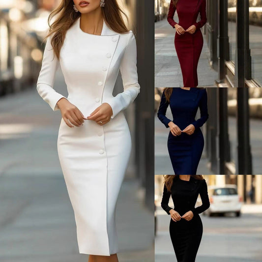 👗✨Women's Elegant Asymmetric Single-Breasted Dress✨𝘉𝘶𝘺 𝘢𝘯𝘺 2 𝘢𝘯𝘥 𝘨𝘦𝘵 𝘢𝘯 𝘦𝘹𝘵𝘳𝘢 8% 𝘥𝘪𝘴𝘤𝘰𝘶𝘯𝘵