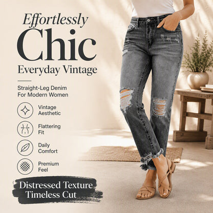 Hot Sale 50% OFF💖Women's Retro Distressed Ripped Jeans✨𝘉𝘶𝘺 𝘢𝘯𝘺 2 𝘢𝘯𝘥 𝘨𝘦𝘵 𝘢𝘯 𝘦𝘹𝘵𝘳𝘢 8% 𝘥𝘪𝘴𝘤𝘰𝘶𝘯𝘵