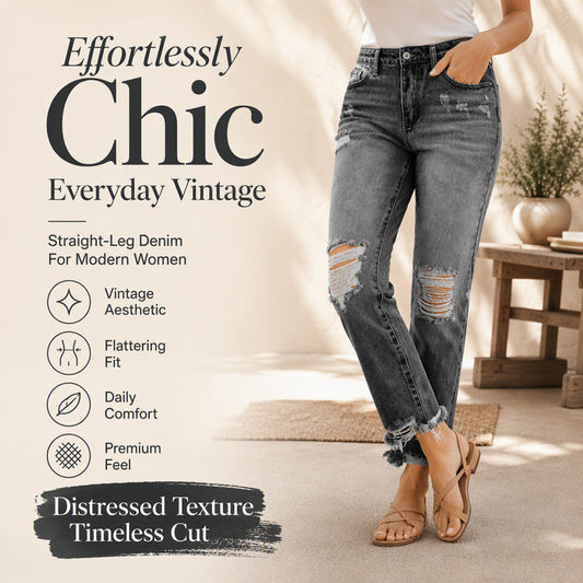 Hot Sale 50% OFF💖Women's Retro Distressed Ripped Jeans✨𝘉𝘶𝘺 𝘢𝘯𝘺 2 𝘢𝘯𝘥 𝘨𝘦𝘵 𝘢𝘯 𝘦𝘹𝘵𝘳𝘢 8% 𝘥𝘪𝘴𝘤𝘰𝘶𝘯𝘵