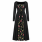 👗✨Black Long Sleeve Square Neck Lace Up Corset Maxi Dress with Floral Embroidered Mesh Panel✨𝘉𝘶𝘺 𝘢𝘯𝘺 2 𝘢𝘯𝘥 𝘨𝘦𝘵 𝘢𝘯 𝘦𝘹𝘵𝘳𝘢 8% 𝘥𝘪𝘴𝘤𝘰𝘶𝘯𝘵