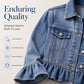 👚✨Women's Cropped Denim Jacket with Ruffle Hem✨𝘉𝘶𝘺 𝘢𝘯𝘺 2 𝘢𝘯𝘥 𝘨𝘦𝘵 𝘢𝘯 𝘦𝘹𝘵𝘳𝘢 8% 𝘥𝘪𝘴𝘤𝘰𝘶𝘯𝘵