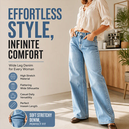 ✨Women's High Elastic Wide-Leg Denim Jeans✨𝘉𝘶𝘺 𝘢𝘯𝘺 2 𝘢𝘯𝘥 𝘨𝘦𝘵 𝘢𝘯 𝘦𝘹𝘵𝘳𝘢 8% 𝘥𝘪𝘴𝘤𝘰𝘶𝘯𝘵