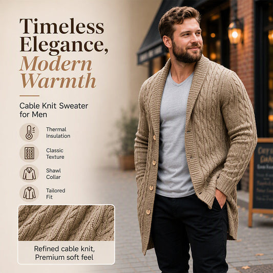✨Men's Mid-Long Cable Knit Cardigan✨𝘉𝘶𝘺 𝘢𝘯𝘺 2 𝘢𝘯𝘥 𝘨𝘦𝘵 𝘢𝘯 𝘦𝘹𝘵𝘳𝘢 8% 𝘥𝘪𝘴𝘤𝘰𝘶𝘯𝘵