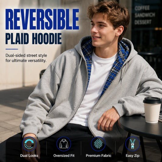 ✨Unisex Reversible Plaid Zipper Hooded Jacket✨𝘉𝘶𝘺 𝘢𝘯𝘺 2 𝘢𝘯𝘥 𝘨𝘦𝘵 𝘢𝘯 𝘦𝘹𝘵𝘳𝘢 8% 𝘥𝘪𝘴𝘤𝘰𝘶𝘯𝘵