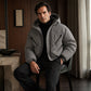 Men's Plaid Zip-Up Hooded Jacket