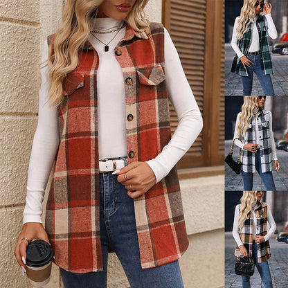 👚✨Women’s Button-Down Plaid Vest✨𝘉𝘶𝘺 𝘢𝘯𝘺 2 𝘢𝘯𝘥 𝘨𝘦𝘵 𝘢𝘯 𝘦𝘹𝘵𝘳𝘢 8% 𝘥𝘪𝘴𝘤𝘰𝘶𝘯𝘵