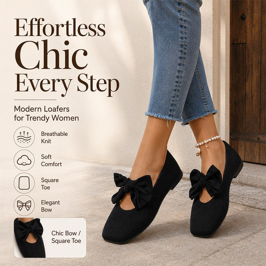 💎Women's Square-Toe Knit Bow Flat Shoes✨𝘉𝘶𝘺 𝘢𝘯𝘺 2 𝘢𝘯𝘥 𝘨𝘦𝘵 𝘢𝘯 𝘦𝘹𝘵𝘳𝘢 8% 𝘥𝘪𝘴𝘤𝘰𝘶𝘯𝘵