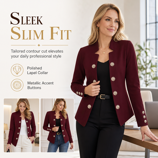 👚✨Women's Stand Collar Slim Fit Blazer✨𝘉𝘶𝘺 𝘢𝘯𝘺 2 𝘢𝘯𝘥 𝘨𝘦𝘵 𝘢𝘯 𝘦𝘹𝘵𝘳𝘢 8% 𝘥𝘪𝘴𝘤𝘰𝘶𝘯𝘵