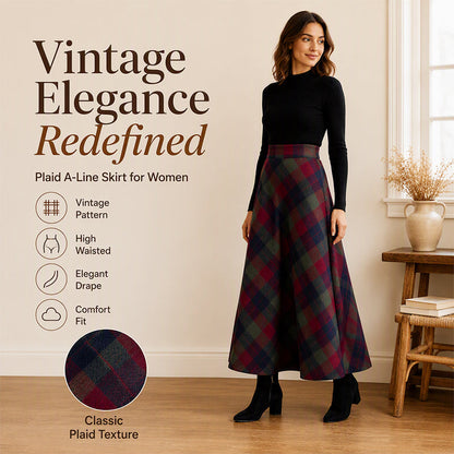 👗✨Women's Elegant High-Waisted Plaid Long Skirt✨𝘉𝘶𝘺 𝘢𝘯𝘺 2 𝘢𝘯𝘥 𝘨𝘦𝘵 𝘢𝘯 𝘦𝘹𝘵𝘳𝘢 8% 𝘥𝘪𝘴𝘤𝘰𝘶𝘯𝘵