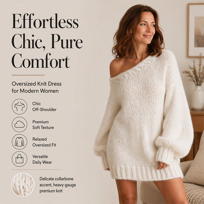 👗✨Women's Cozy Off-Shoulder Sweater Dress✨𝘉𝘶𝘺 𝘢𝘯𝘺 2 𝘢𝘯𝘥 𝘨𝘦𝘵 𝘢𝘯 𝘦𝘹𝘵𝘳𝘢 8% 𝘥𝘪𝘴𝘤𝘰𝘶𝘯𝘵