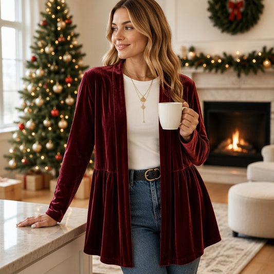 👚✨Women's Velvet Open Front Cardigan✨𝘉𝘶𝘺 𝘢𝘯𝘺 2 𝘢𝘯𝘥 𝘨𝘦𝘵 𝘢𝘯 𝘦𝘹𝘵𝘳𝘢 8% 𝘥𝘪𝘴𝘤𝘰𝘶𝘯𝘵
