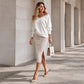 👗✨Women's Long Sleeve V-Neck Top & Ribbed Skirt Set✨𝘉𝘶𝘺 𝘢𝘯𝘺 2 𝘢𝘯𝘥 𝘨𝘦𝘵 𝘢𝘯 𝘦𝘹𝘵𝘳𝘢 8% 𝘥𝘪𝘴𝘤𝘰𝘶𝘯𝘵