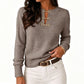 👚✨Women's Elegant Ribbed Knit Top with Metal Buckle✨𝘉𝘶𝘺 𝘢𝘯𝘺 2 𝘢𝘯𝘥 𝘨𝘦𝘵 𝘢𝘯 𝘦𝘹𝘵𝘳𝘢 8% 𝘥𝘪𝘴𝘤𝘰𝘶𝘯𝘵