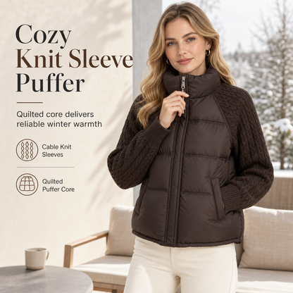 👚✨Women's Stand Collar Cable Knit Patchwork Long Sleeve Padded Short Thickened Warm Winter Cotton Coat✨𝘉𝘶𝘺 𝘢𝘯𝘺 2 𝘢𝘯𝘥 𝘨𝘦𝘵 𝘢𝘯 𝘦𝘹𝘵𝘳𝘢 8% 𝘥𝘪𝘴𝘤𝘰𝘶𝘯𝘵