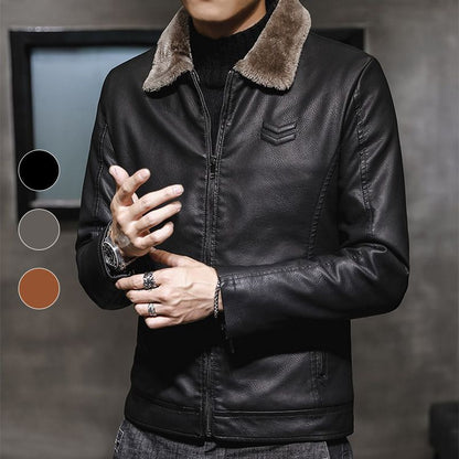 🧥 Plush-Lined Warmth, Refined Leather-Look Style | Men's Zip Jacket✨𝘉𝘶𝘺 𝘢𝘯𝘺 2 𝘢𝘯𝘥 𝘨𝘦𝘵 𝘢𝘯 𝘦𝘹𝘵𝘳𝘢 8% 𝘥𝘪𝘴𝘤𝘰𝘶𝘯𝘵