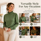 Women's Elegant Cozy Knitted Top with Ruffle Trim
