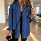 Women's Frayed Hem Washed Denim Jacket