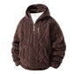 Men's Textured Sherpa Half-Zip Hooded Jacket
