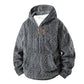 Men's Textured Sherpa Half-Zip Hooded Jacket