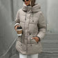 Women's Hooded Mid-Length Puffer Coat