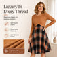 Women's Elegant Plaid Dress and Crop Top Set