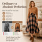 Women's Elegant Plaid Dress and Crop Top Set