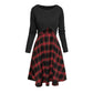 Women's Elegant Plaid Dress and Crop Top Set