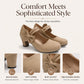 Women's Elegant Chunky Heel Shoes with Bow Strap