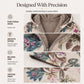 Women's Vintage Leaf Print Hooded Coat