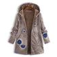 Women's Vintage Leaf Print Hooded Coat