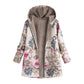 Women's Vintage Leaf Print Hooded Coat
