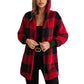 ✨ Cozy Plaid Character | Women’s Oversized Plaid Hooded Plush Cardigan