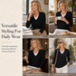 Women's Fake Two-Piece V-Neck Knit Top