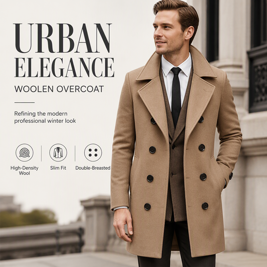 Men's Classic Double-Breasted Overcoat
