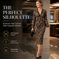 Women’s Lace Leopard V-Neck Lantern Sleeve Mid-Length Dress