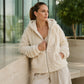 Women's Casual Warm Fuzzy Hooded Jacket