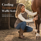Women's Western Ranch Style Raglan Long Sleeve Knit Top with Textured Waffle Fabric and Curved Hem