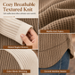 Women's Western Ranch Style Raglan Long Sleeve Knit Top with Textured Waffle Fabric and Curved Hem