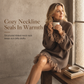 Oversized Mock Neck Knit Sweater Dress with Ruffle Tulle Trim